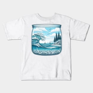 Sea View in Transparent Jar Art Kids T-Shirt